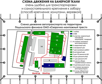 Схема движения (3х1,5 метра, банер) - Схемы движения автотранспорта - Магазин охраны труда ИЗО Стиль